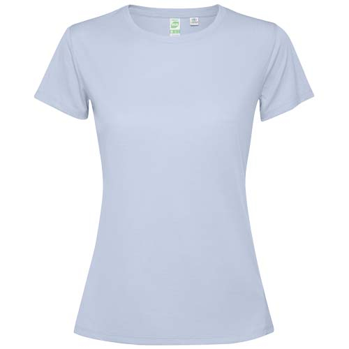T-shirt à personnaliser pour femme en polyester recyclé Estoril Bleu zen